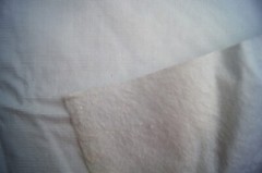 1 Yard Textured White Plastic with Flannel Back Tablecloth Fabric 35″ X 54″