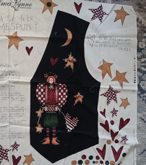Vintage Alma Lynn Folk Art Angel Cotton vest panel-one size