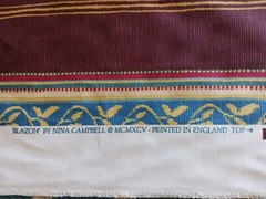 Blazon’ by Nina Campbell Fabric Eggplant Striped6 yards 20 inches