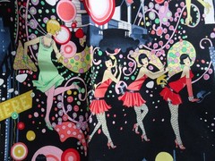 “JAZZ AGE” BY ALEXANDER HENRY FABRIC COLLECTION-1 YARD-CABERET SCENES-1 YD X 41″