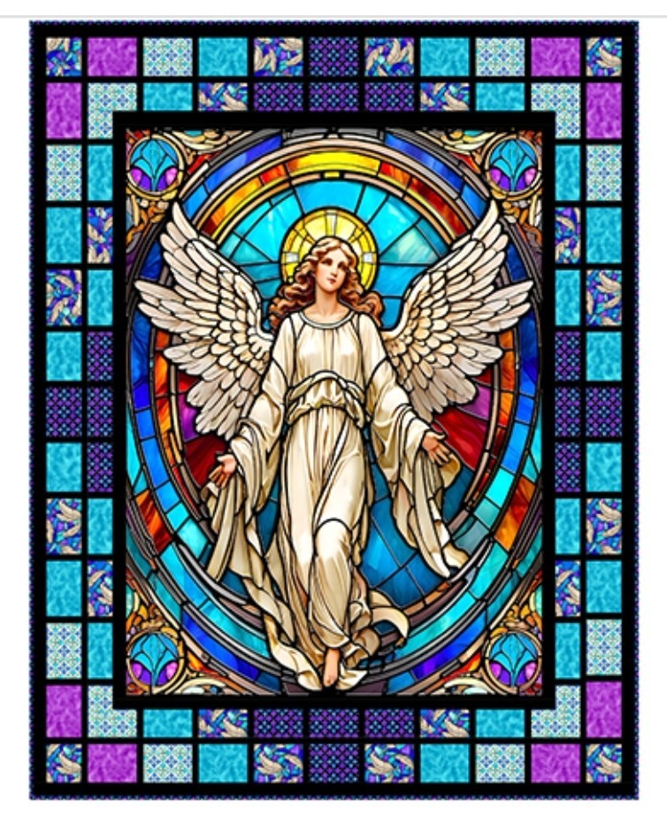 Guardian Angel•Angelic Window Fabric Quilt Kit! 43.5×56″•100%Cotton •Fast Ship!