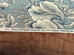 Mill Creek Aqua Fabric $9:yard; 12 Yards Available,3 Yard Minimum Purchase