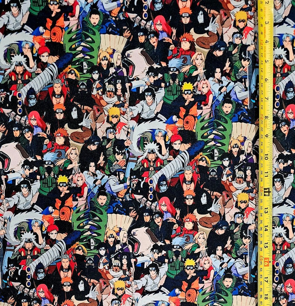 NARUTO COLLAGE VER1 ANIME 1 YARD FABRIC ( 36″ X 58″ ) BRAND NEW