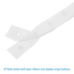 4 Yard Snap Button Tape Press Round Button Plastic Sewing Tape, White