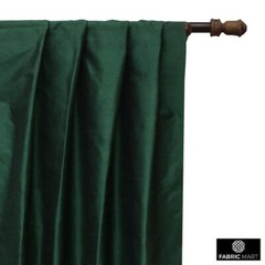 Bottle Green Faux Silk Fabric By The Yard, 42 inches width Green Silk Fabric