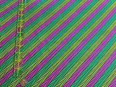 Neon Hot Pink Lime Green Lemon Yellow On Black 1/2 Yard. 100% Cotton