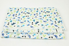 Snuggle Flannel Baby Fabric Butterflies 30″ x 42″ Pre-Shrunk Blue White Green