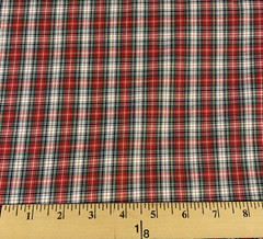 Tartan Plaid Fabric From Pinnacle Fabrics Red Green Blue White 100% Cotton BTY