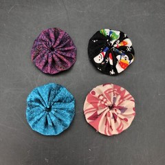 Lot of 100 Handmade 1 3/8 inch Yo-yos Assorted Colors 100% Cotton