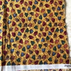 Cotton All Over Cloche Hats Print Fabric 1/3 yard Yellow Pink green