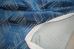 1 of 7 yds Richloom Cut Velvet Fabric Valor Denim Blue Upholstery 57″w BTY