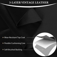 Konelia Black 3 Yard Faux Leather Fabric