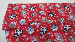 Fabric Traditions quilt-craft fabric PATRIOTIC PUPS red 2 yds (16525) Woof!