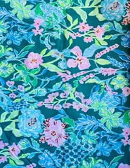 ~Lilly Pulitzer Ponte Knit -“Green Garden” 18”x30” # 162