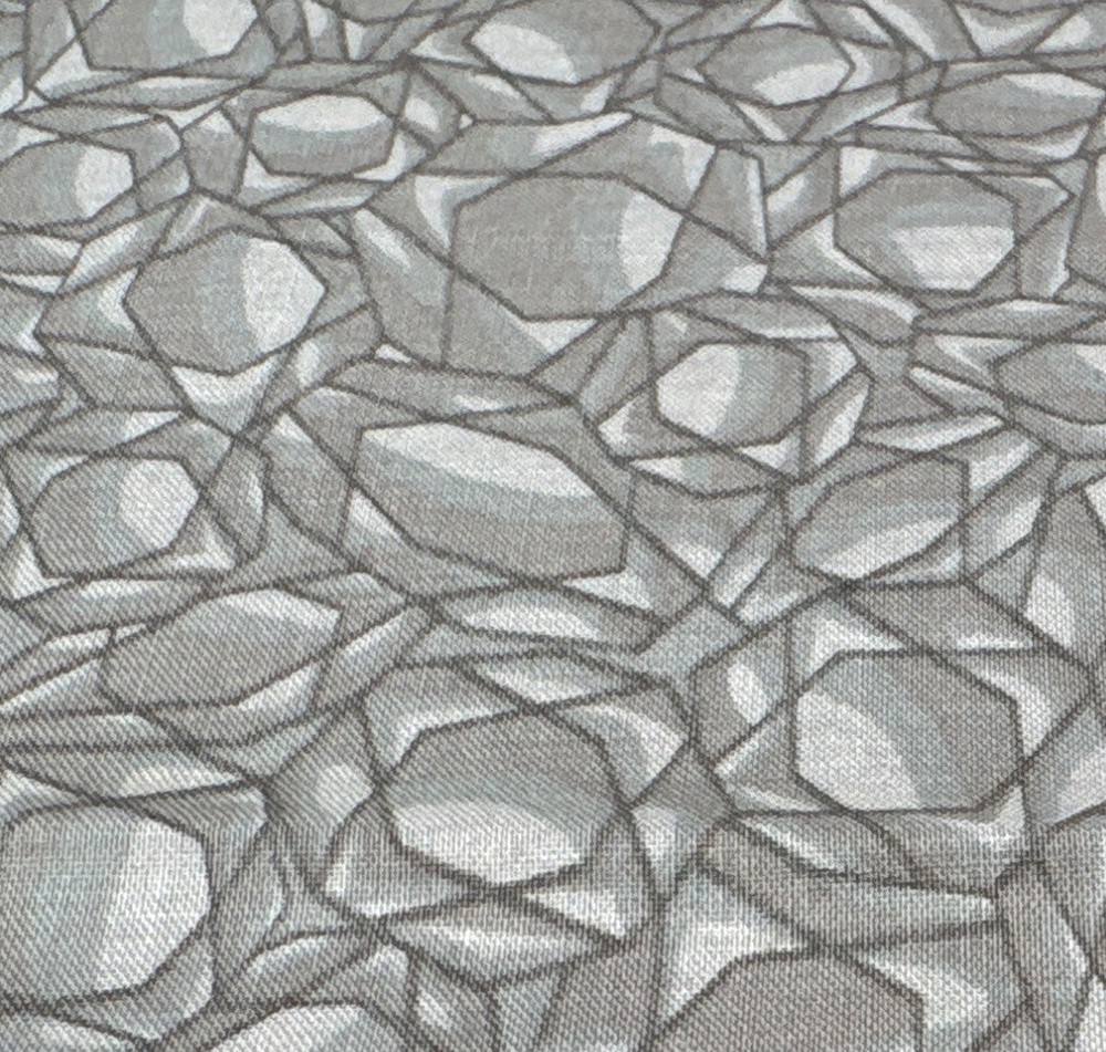 Gray Gemstone Pattern Fat Quarter Cotton Fabric 18×22″ Sewing Crafts