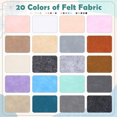 100 Pcs 8 x 12 Inches Felt Fabric Sheet for Craft Thin Soft 20 Colors Felt Sh…