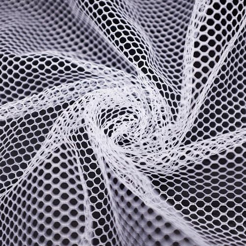 29.5 x 59 Inch White Mesh Fabric Slightly Stretchy for Sewing Projects | Sew Sho
