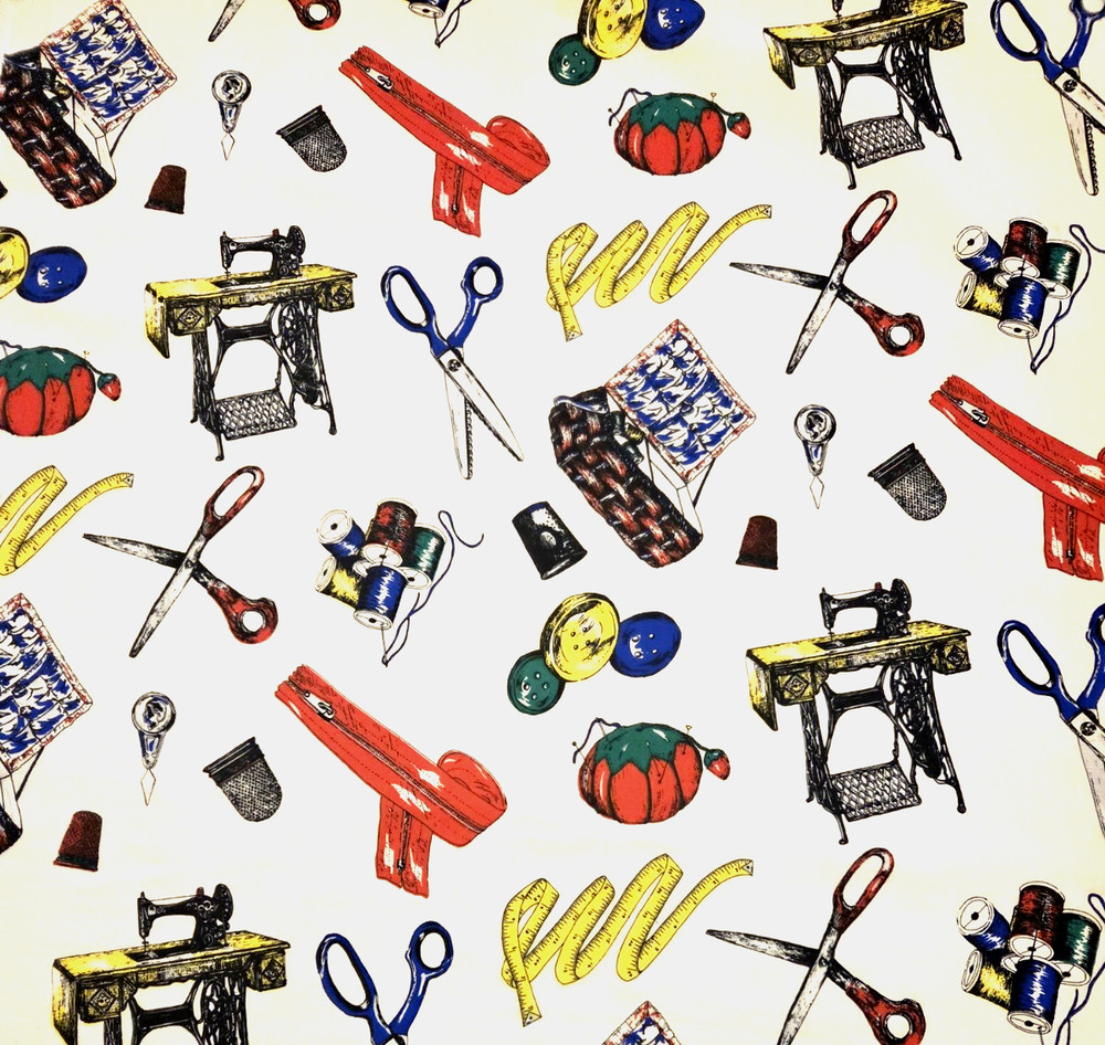 VTG Sewing Notions Fabric – By The Half Yard — 18″ x 44″– Pre-Owned, Unused