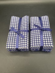(2) Fat Quarter Bundles, Blue & White Woven, 5 pcs Each, 18″x21″ Cotton New