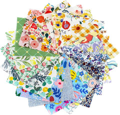 Floral Print 100% Cotton Fabric Charm Pack – 42 Precut 5×5 Inch Quilting Squares