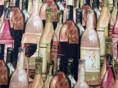 cotton fabric Valley Wine Bottles By Susan Winget 43”x 36” 595