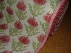Scottish Thistle Curtain Fabric Rosso Upholstery Cushion Blind Use Jacquard