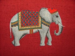 Jaipur Indian Elephant Rosso 100% Cotton Curtain Upholstery Cushion Blind Fabric