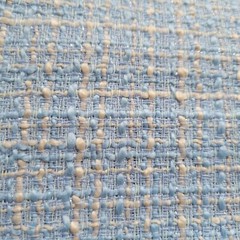 Soft Sky Blue & Rich Cream Tahari Fine Yarn Boucle Suiting – Elegant, Chic!