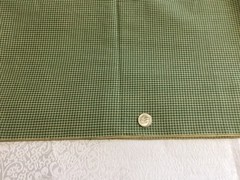 Tiny Checked Fabric Green Tan Cotton 60×44” Quilting Sewing Crafts