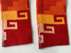 19 Genuine Pendleton Wool Fabric Remnant Strips Scrap Craft 3.5” X 23” Red Aztec