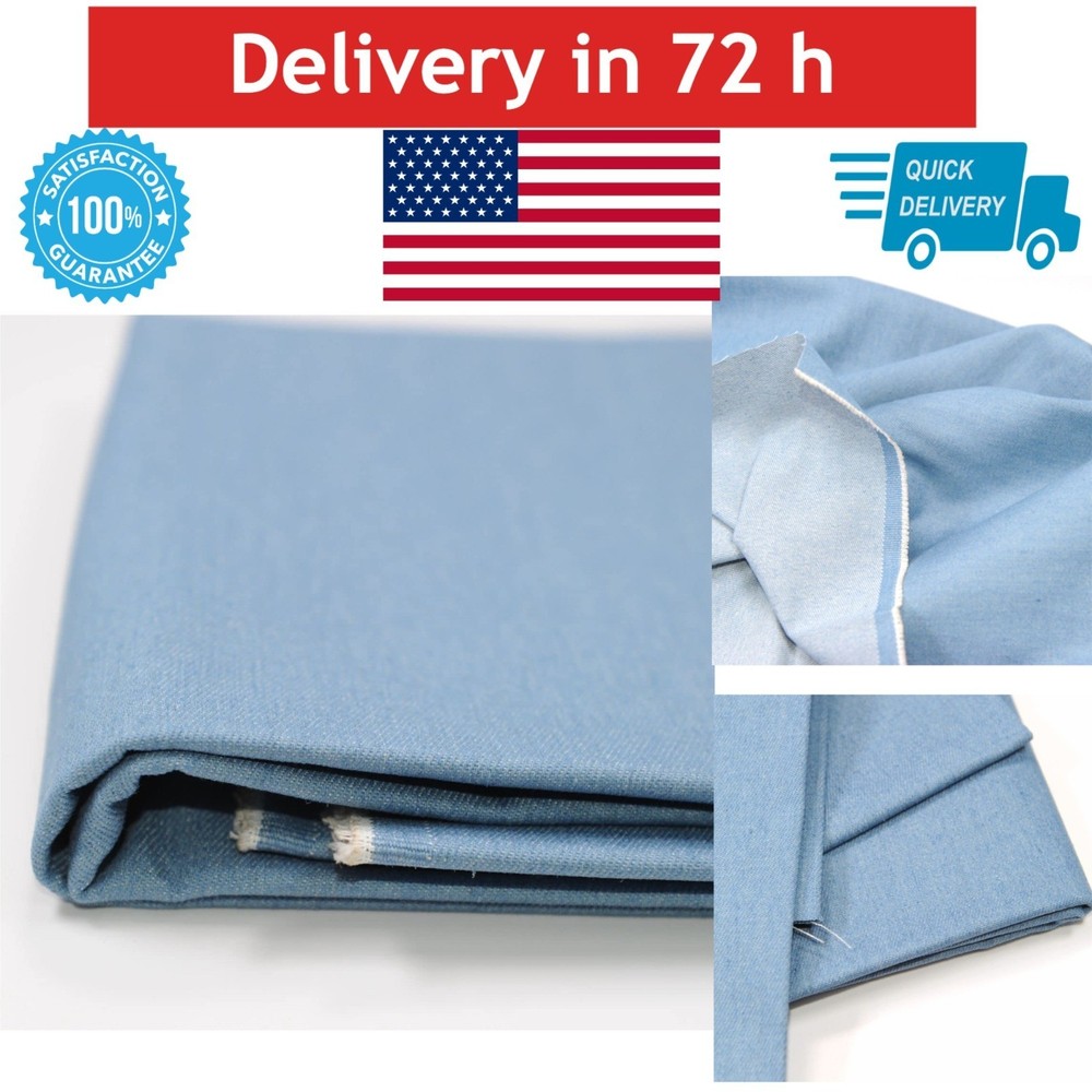 Denim 9 OZ Indigo Washed 100% Cotton Fabric by the Yard 62″ Wide