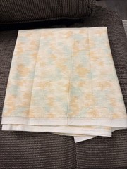 Vintage Pastel Aqua Peach Striated 100% Cotton Fabric 2 Yards x 44” Wide