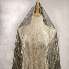 Glitter Tulle Mesh Fabric Bronzing Material for Wedding Dress DIY By Metre