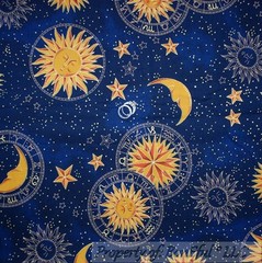 BonEful Fabric FQ Cotton Quilt AH VTG Cream Blue Tan Larkspur Flower Polka Dot S