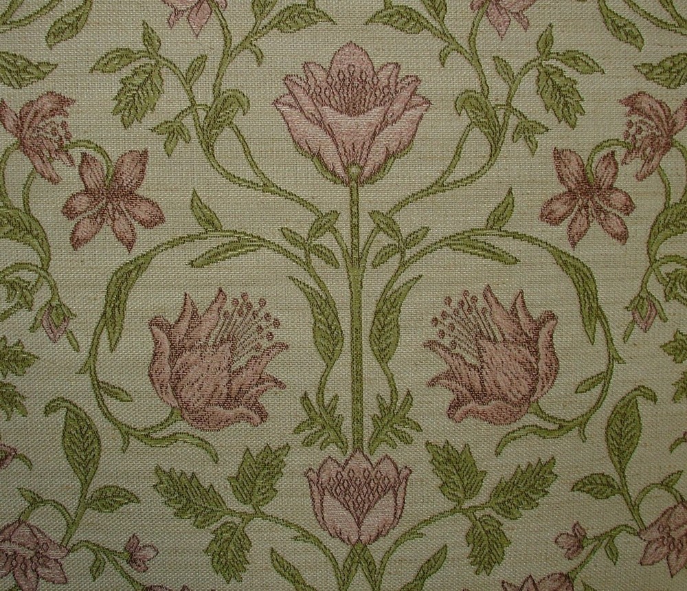 Jacquard Curtain Upholstery Fabric ARCHIVE COLLECTION FADED ROSE Cushion Blind