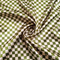 58” Wide By Yard Geometric Chessboard Plaid Satin Fabric Silky Charmeuse Satin