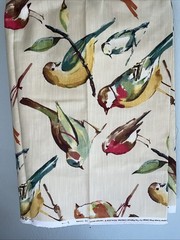 Richloom Bird Fabric 54” X 70” Drapery Upholstery Linen Look Ivory Thick Heavy