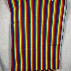 3.56 Yards Rainbow Stripe Fabric 42” Wide Multicolor Bright Striped Cotton