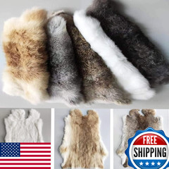 Natural Rabbit Pelt with Fur, Bulk Grade (10″x14″) – Crafts, Decor, Apparel