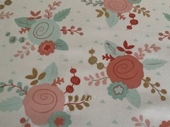 Fabric Pink And Mint Green Flower 43”x 44”By brother sister design studio 911