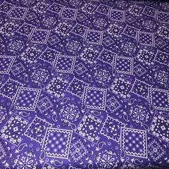 Purple – Blazin’ Bandana 100% cotton fabric by the yard 36 x 44 – Purple