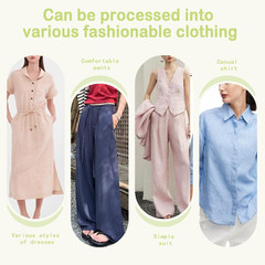57″ Soft Viscose Nylon Linen Fabric by the Yard – Natural Slub Fabric for Clothi