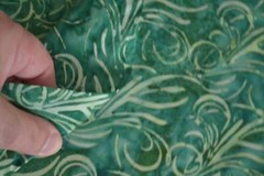 By 1/2 Yd, Green Swirls on Green Hand-Painted Indonesia Batik, Hoffman, B606