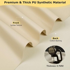 ANMINY Faux Leather Fabric 54″ Wide Vinyl Upholstery Fabric by the Yard 0.7MM Th