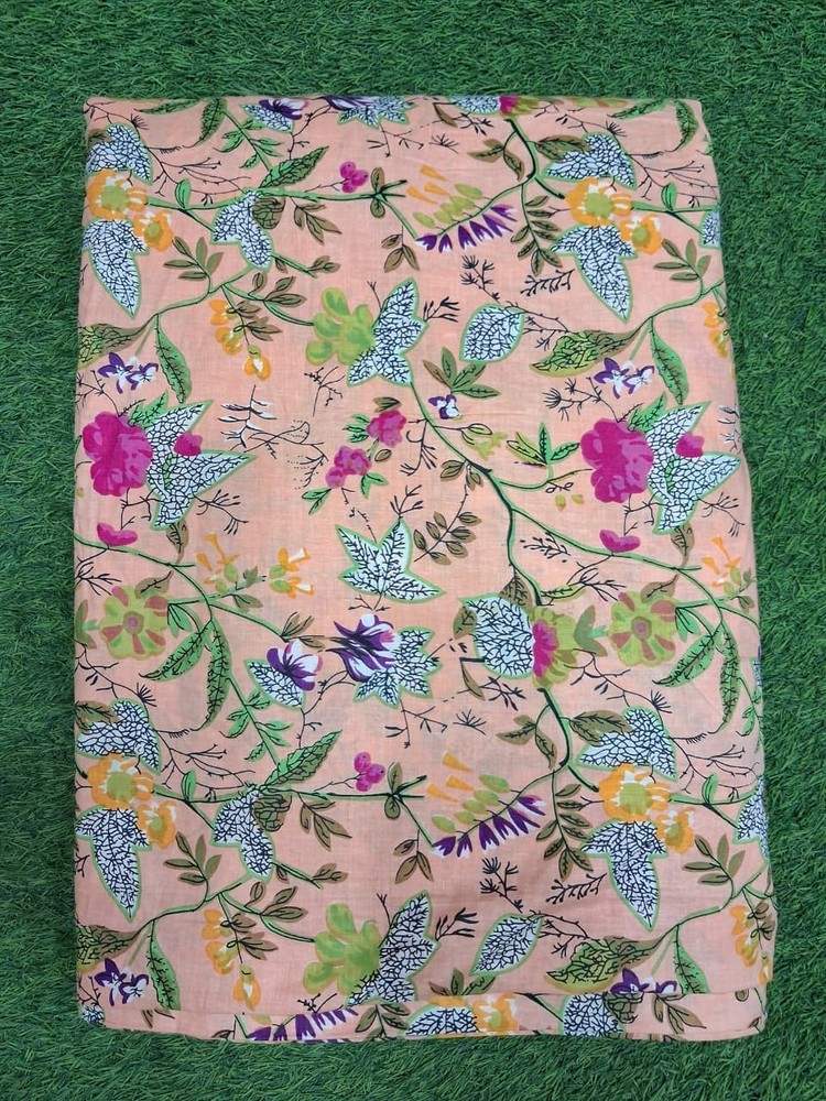 25 Yard Hand Block Print Handmade Cotton Indian Natural Sanganeri Printed Fabric