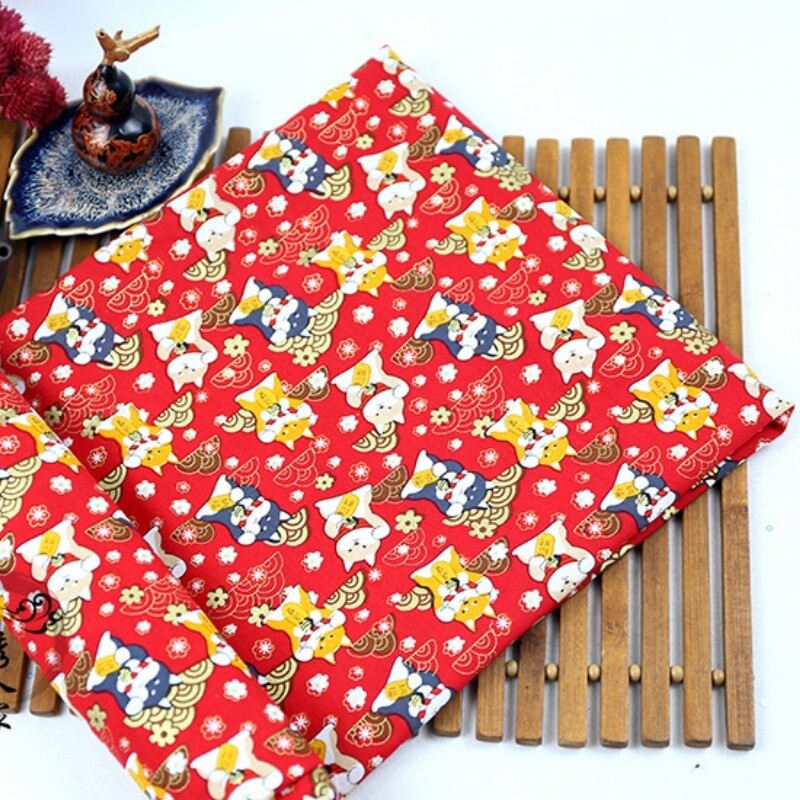 Japanese Fabric Cotton Shiba Inu Animals Print DIY Kimono Curtain Craft Clothes