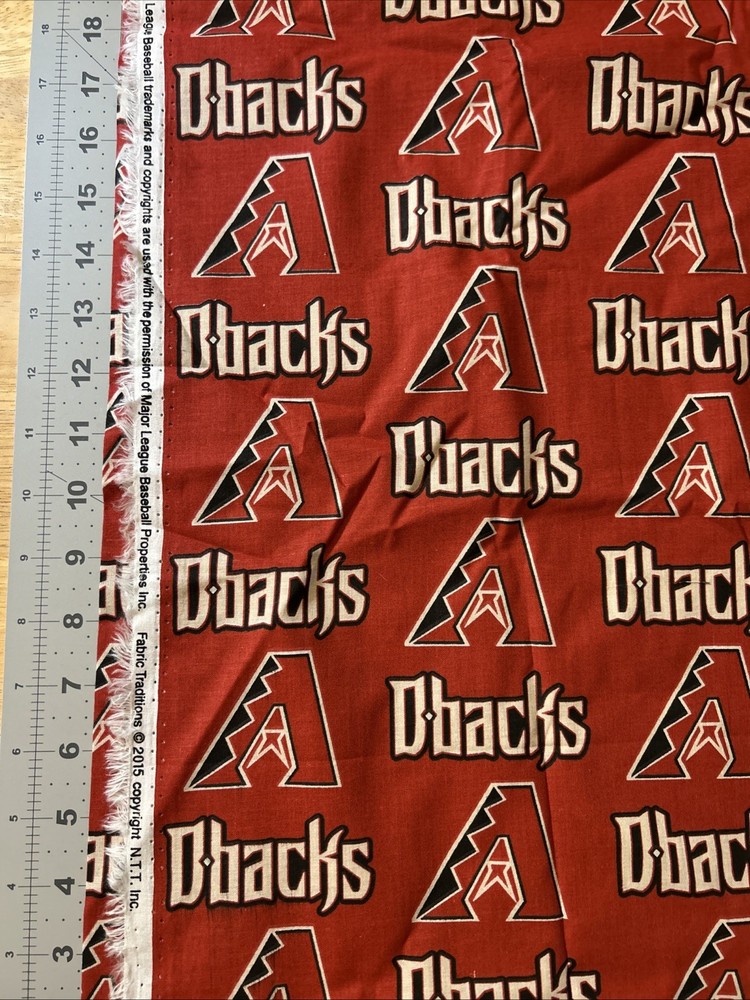 MLB Arizona Diamondbacks D’backs Baseball 1/2 yard (18 by 58”) Cotton Fabric