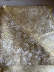 Vintage Gold Metallic Floral Brocade Fabric 2 Yds 20 In Decor Upholstery 48W