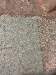 2 Yds Pretty Pink and 2 Yds Peach Lace Fabric