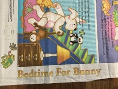 Avlyn Inc BEDTIME FOR BUNNY Fabric Panel Colorful Storybook 30in X 42in